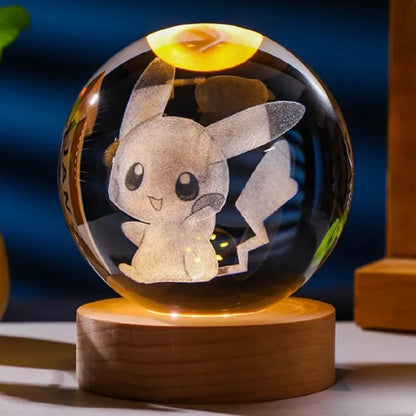 3D Axolotl Crystal Ball Night Light