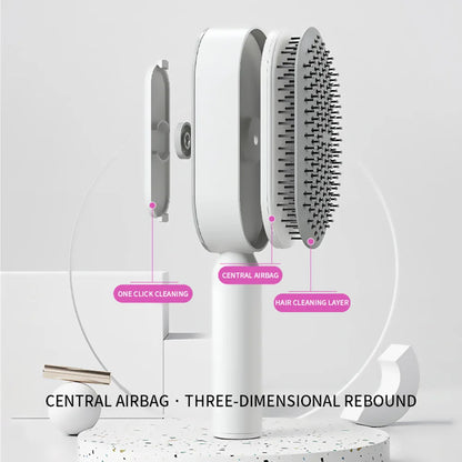 Self Cleaning Airbag Hairbrush  Massage Comb for Wet, Dry & Curly Hair
