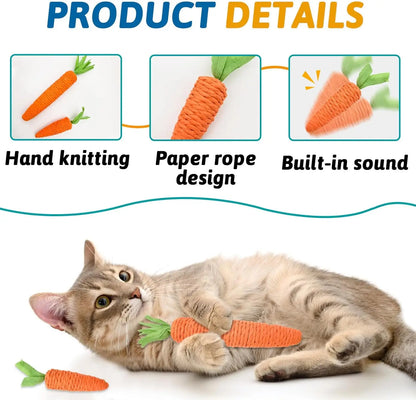 Bite Proof Carrot Cat Teaser Stick