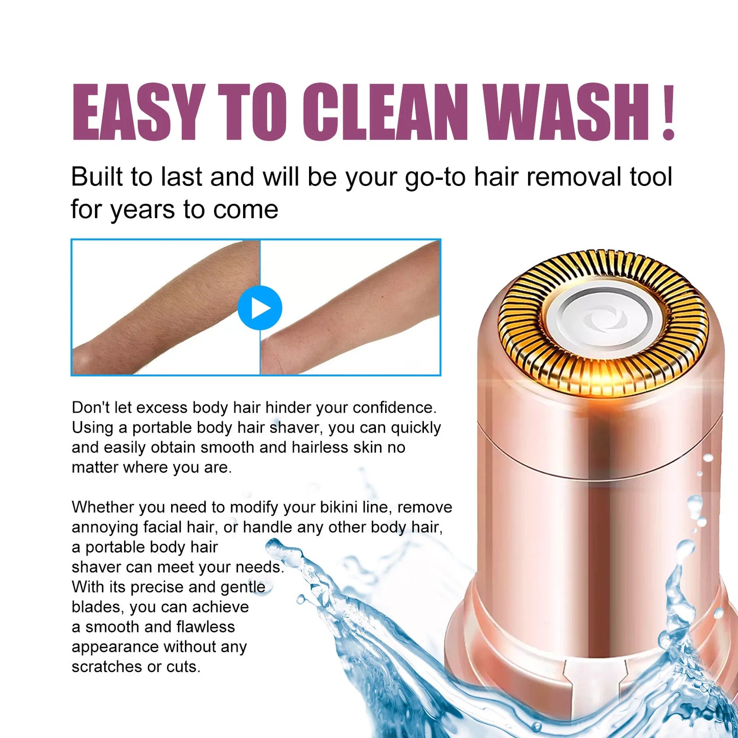 Portable Lipstick Shaped Electric Hair Remover for Women