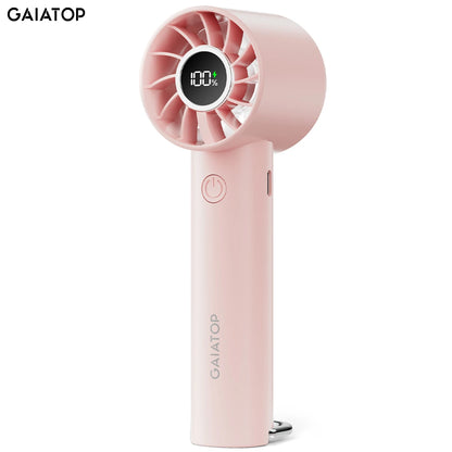 Portable Mini Fan with LED Display & Flashlight