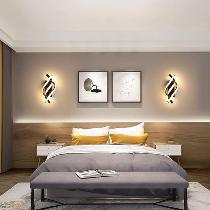 Curved Spiral LED Wall Lamp