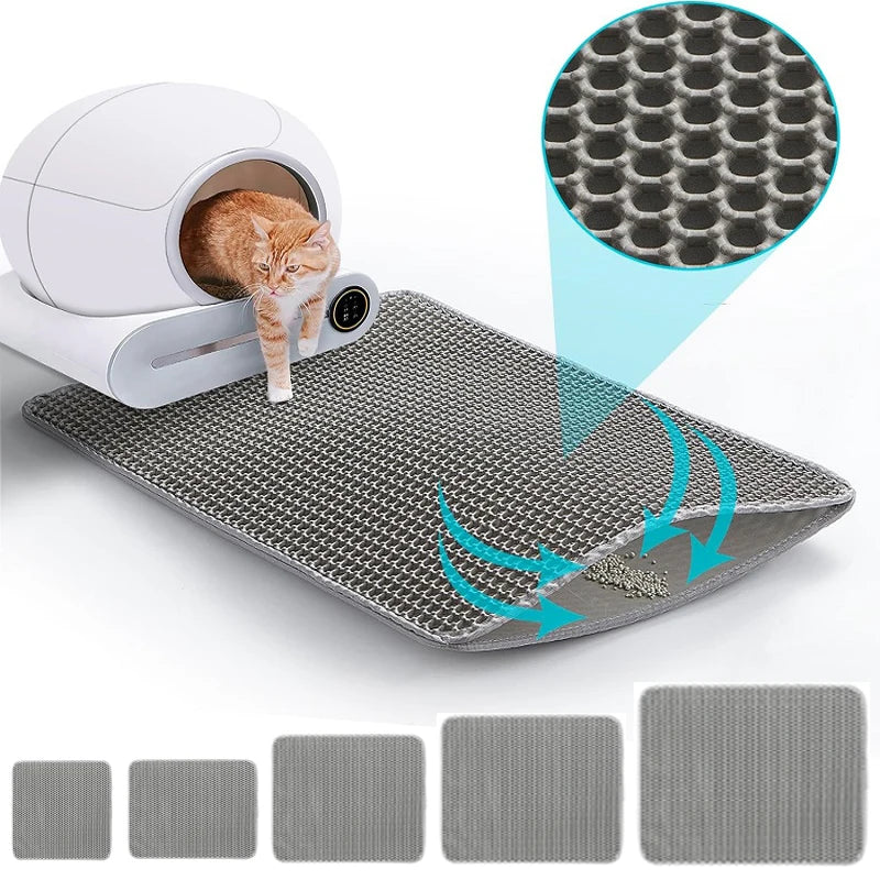 Large Waterproof Cat Litter Mat – Non-Slip Double-Layer