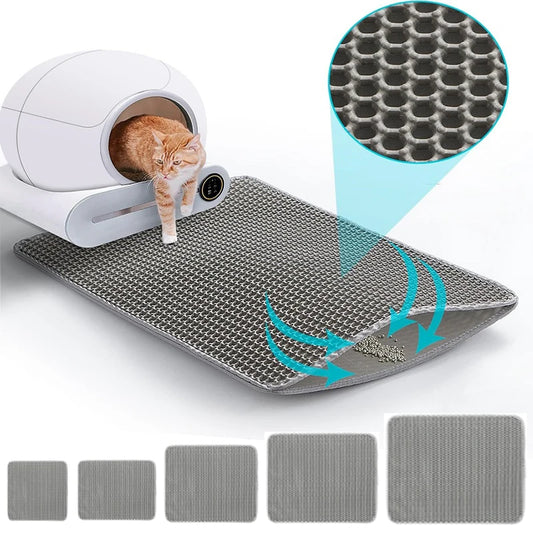 Large Waterproof Cat Litter Mat – Non-Slip Double-Layer