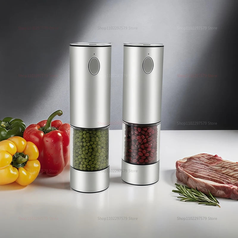 2pcs USB Rechargeable Electric Salt & Pepper Grinder Set