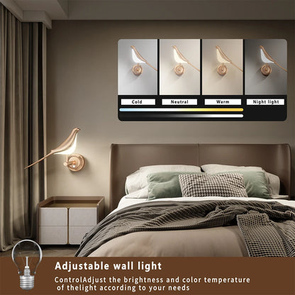 Nordic Rotatable Golden Bird LED Wall Lamp