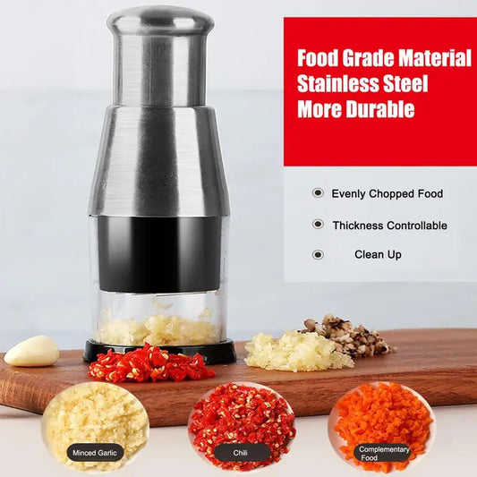 Compact Manual Vegetable Chopper – Garlic & Onion Cutting Tool