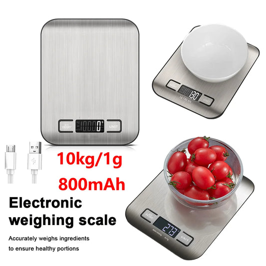 Premium 10kg Digital Kitchen Scale – USB Rechargeable