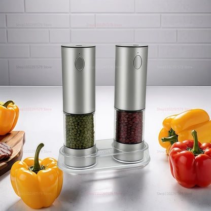2pcs USB Rechargeable Electric Salt & Pepper Grinder Set