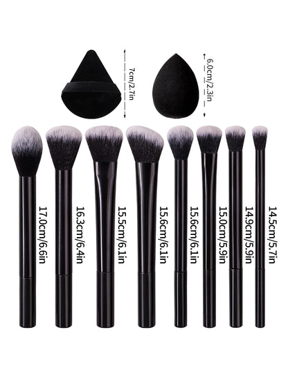 Portable 12PCS Makeup Brush & Sponge Egg Set
