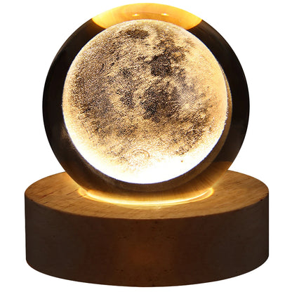 3D Galaxy Crystal Ball LED Night Light