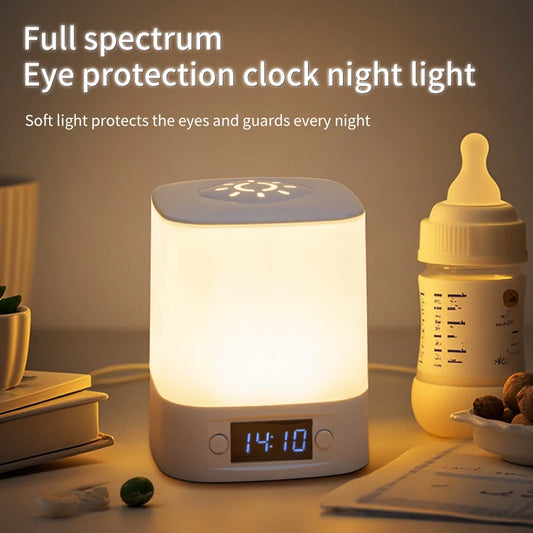 Rechargeable Touch Night Lamp with Remote & Clock Display