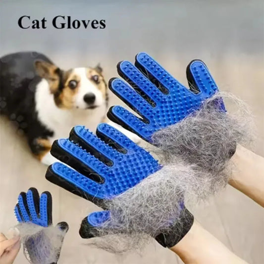 Pet Grooming Glove Comb – Cat & Dog Hair Remover, Deshedding Brush