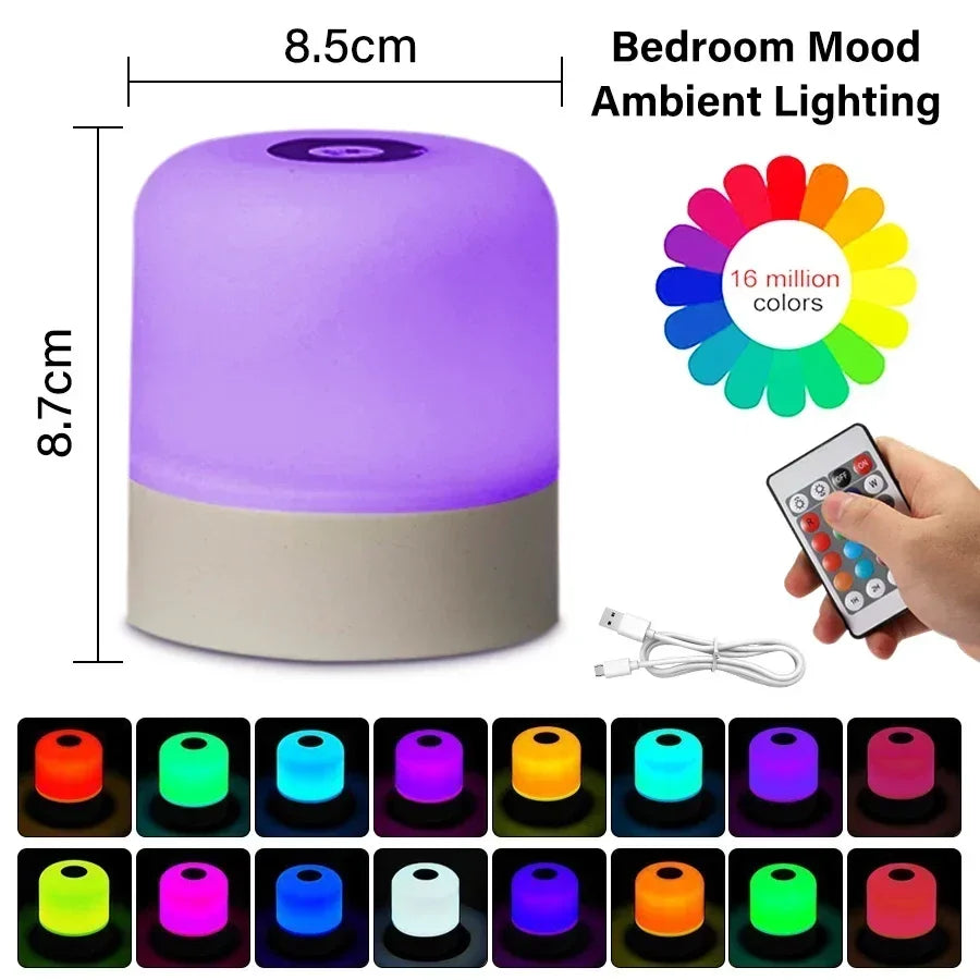 RGB LED Table Lamp – 16 Color Remote Control