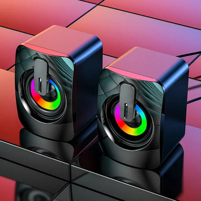 USB Wired Computer Speakers with LED Light
