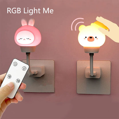 CuddleGlow Night Light – Cute USB Lamp with Remote for Kids & Babies