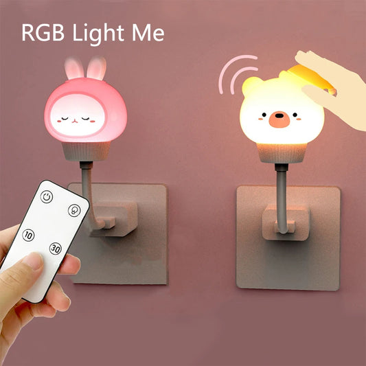 CuddleGlow Night Light – Cute USB Lamp with Remote for Kids & Babies