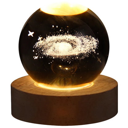 3D Galaxy Crystal Ball LED Night Light