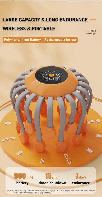 Octopus Scalp Massager 20 Heads + Red Light Therapy for Headaches