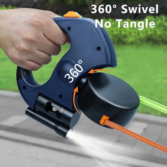 Dual Retractable Dog Leash with LED