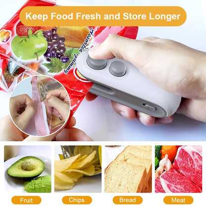 Portable Heat Sealer with Cutter Seal & Slice in Seconds