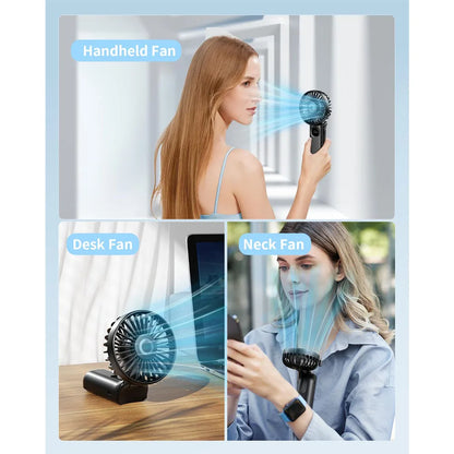 Foldable Handheld Fan with LED Display & 3000mAh Battery
