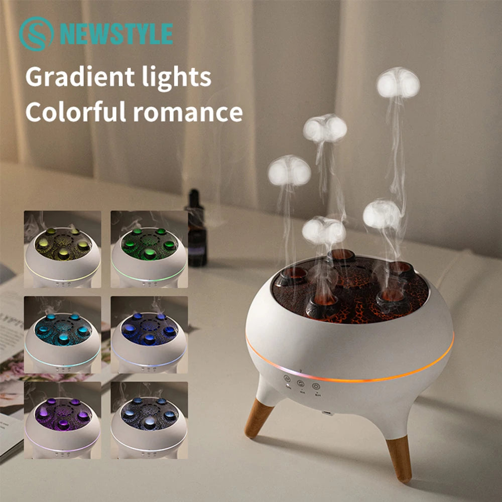 Flame Jellyfish Aroma Diffuser with LED & Remote