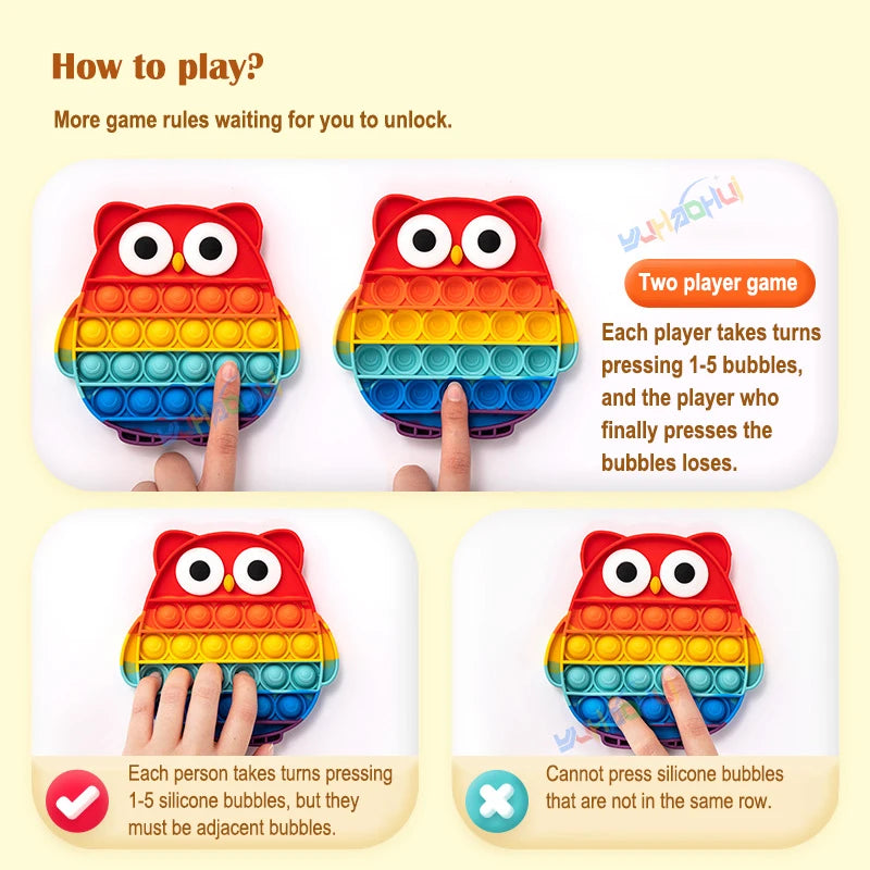 Rainbow Pop Push Bubble Fidget Toy