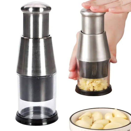 Compact Manual Vegetable Chopper – Garlic & Onion Cutting Tool
