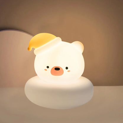 Cute Animal Night Light 3-Level Dimmable Nursery Lamp, USB Rechargeable
