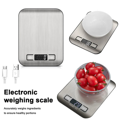 Premium 10kg Digital Kitchen Scale – USB Rechargeable